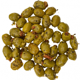 Olives farcies aux tomates séchées 350 gr